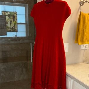 Antropologie Elegant Red Women's Sweater Dress